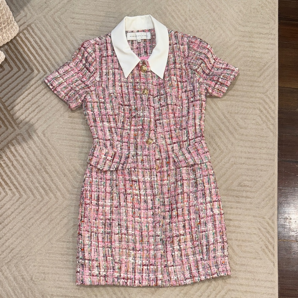 endless rose Chic Pink Tweed Kids Dress
worn once
size xs